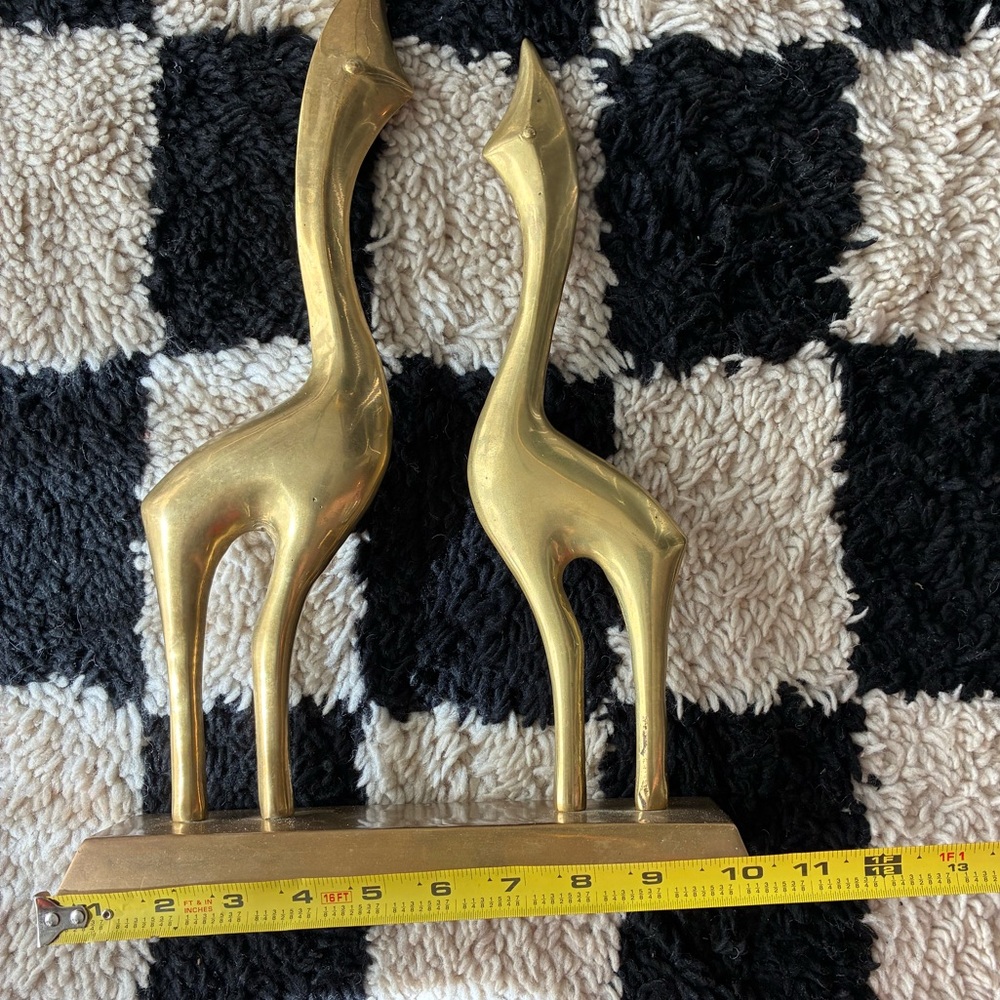 Vintage MCM Brass Giraffes Sculpture - Picture 5 of 13